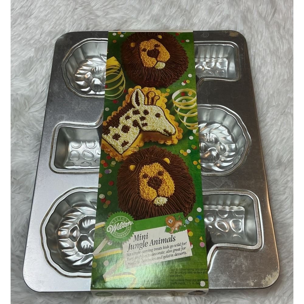 Vintage 1995 Wilton Enterprises Mini Jungle Animals Cake Pan